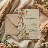 Boho Wildblume Ivory Floral Baby Shower Einladung