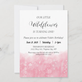 Boho Wildblume Kindergeburtstag Invite Watercolor Einladung