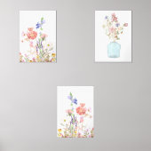 Boho Wildblume Kinderzimmer Bilderwand Sets (Vorderseite)