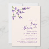 Boho Wildblume Lavender Bliss Babydusche Einladung (Vorderseite)
