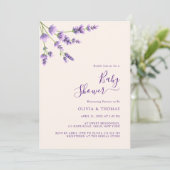 Boho Wildblume Lavender Bliss Babydusche Einladung (Stehend Vorderseite)
