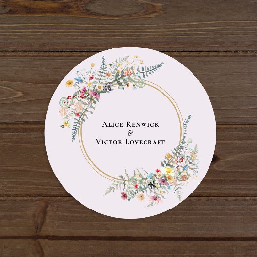 Boho Wildblume Lavender Wedding Umschlag Aufkleber