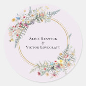Boho Wildblume Lavender Wedding Umschlag Aufkleber (Vorderseite)