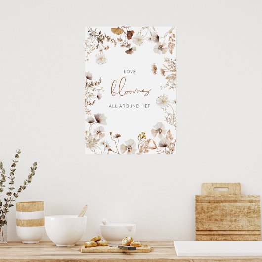 Boho Wildblume Liebe Blooms Poster (Küche)