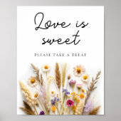Boho Wildblume Liebe ist Sweet Nehmen Sie eine Lec Poster (Vorne)