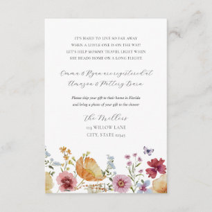 Boho Wildblume Long Distance Geschenkanforderung Begleitkarte