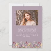 Boho Wildblume Mauve Foto Grad Ankündigung (Rückseite)