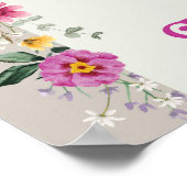 Boho Wildblume Meadow 3. Geburtstag Willkommen Poster (Ecke)