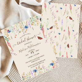 Boho Wildblume Meadow & Butterfly Einladung