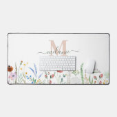 Boho Wildblume Meadow Individuelle Name Schreibtischunterlage (Tastatur & Maus)