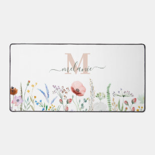 Boho Wildblume Meadow Individuelle Name Schreibtischunterlage