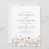 Boho Wildblume Meadow Spring Garden Wedding Einladung (Vorderseite)