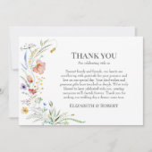 Boho Wildblume Meadow Wedding Dankeskarte (Vorderseite)