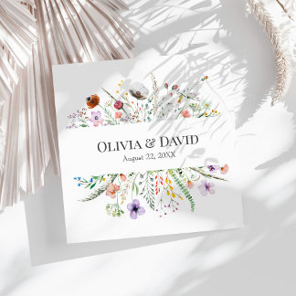 Boho Wildblume Meadow Wedding Napkins Serviette
