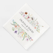 Boho Wildblume Meadow Wedding Napkins Serviette (Ecke)