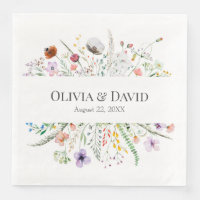 Boho Wildblume Meadow Wedding Napkins