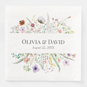 Boho Wildblume Meadow Wedding Napkins Serviette