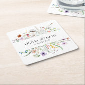 Boho Wildblume Meadow Wedding Rechteckiger Pappuntersetzer (angewinkelt)