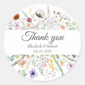 Boho Wildblume Meadow Wedding Vielen Dank Sticker (Vorderseite)