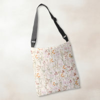 Boho Wildblume Mehrdruck Beige Schulter Tasche