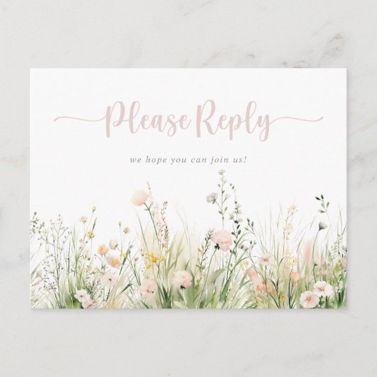 Boho Wildblume Menu Choice UAWG Postkarte (Vorderseite)