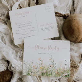 Boho Wildblume Menu Choice UAWG Postkarte