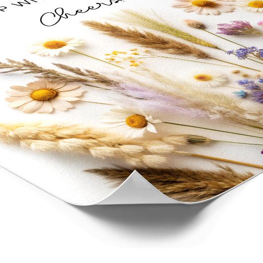 Boho Wildblume Mimosa Bar Poste Poster (Ecke)