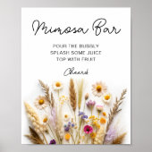 Boho Wildblume Mimosa Bar Poste Poster (Vorne)
