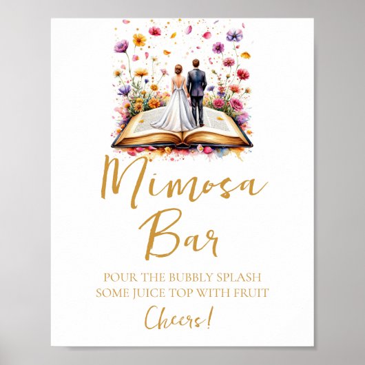 Boho Wildblume Mimosa Bar Sign Poster (Vorne)
