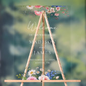 Boho Wildblume Minimalistische Blumen Begrüßung Ho Acrylschild (Neutral)