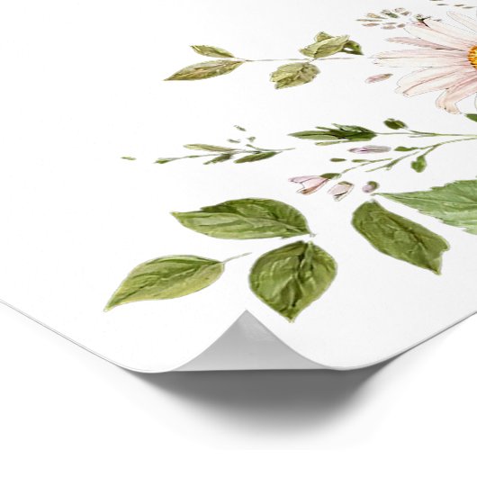 Boho Wildblume Minimalistische Blumen Begrüßung Ho Poster (Ecke)