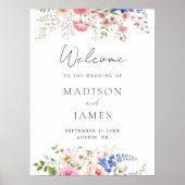 Boho Wildblume Minimalistische Blumen Begrüßung Ho Poster (Vorne)