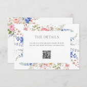 Boho Wildblume Minimalistische Blumenhochzeit Begleitkarte (Vorne/Hinten)