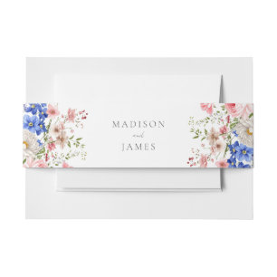 Boho Wildblume Minimalistische Blumenhochzeit Einladungsbanderole