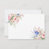 Boho Wildblume Minimalistische Blumenhochzeit RSVP Karte (Rückseite)