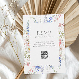 Boho Wildblume Minimalistische Blumenhochzeit RSVP Karte