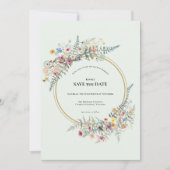 Boho Wildblume Mint Green Wedding speichern das Da Save The Date (Vorderseite)