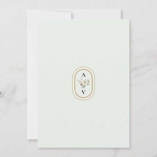 Boho Wildblume Mint Green Wedding speichern das Da Save The Date (Rückseite)