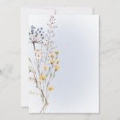 Boho Wildblume Modern Blue Bridal Brunch Einladung (Rückseite)