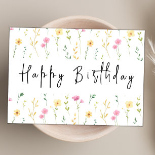 Boho Wildblume Moderne Wasserfarben zum Geburtstag Karte