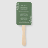 Boho Wildblume Moderne Wasserfarbenhochzeit Fächer (Rückseite)