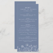 Boho Wildblume Moderne Wasserfarbenhochzeit Menükarte (Vorne/Hinten)