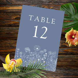 Boho Wildblume Moderne Wasserfarbenhochzeit Tischnummer