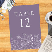 Boho Wildblume Moderne Wasserfarbenhochzeit Tischnummer