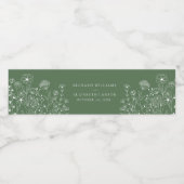 Boho Wildblume Moderne Wasserfarbenhochzeit Wasserflaschenetikett (Einzelnes Label)