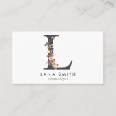 Boho Wildblume Monogram Initial L Visitenkarte (Vorderseite)