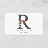 Boho Wildblume Monogram Initial R Visitenkarte (Vorderseite)