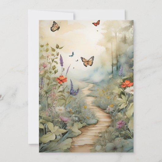 Boho Wildblume Mountain Brautparty Einladung (Rückseite)