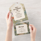 Boho Wildblume Mountain Meadow All In One Einladung (Abreißen)