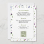 Boho Wildblume Mountain Meadow QR Code Wedding Einladung (Rückseite)